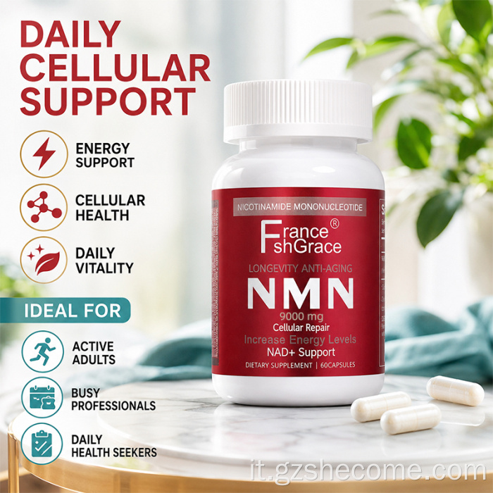 Shecome NMN integra le capsule antietà per il metabolismo energetico